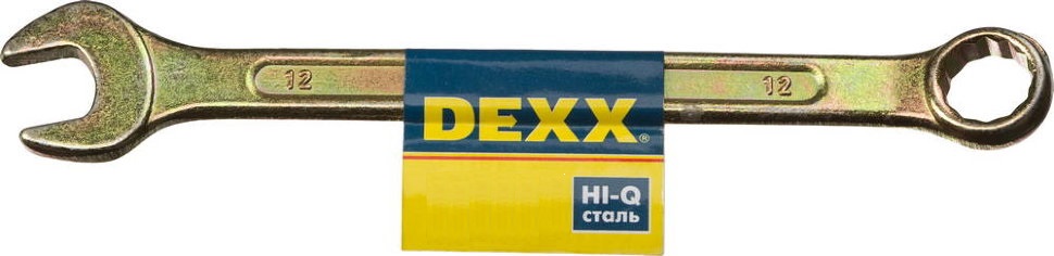  8мм DEXX Ключ гаечный комбинированный  желтый цинк
