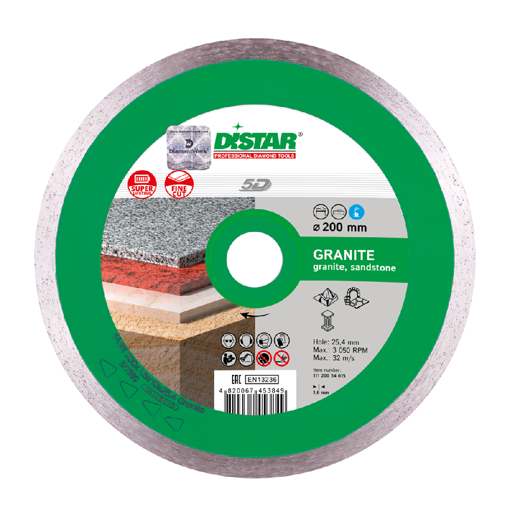 Диск алмазный 200*1.6*10*25.4 Distar 1A1R Granite