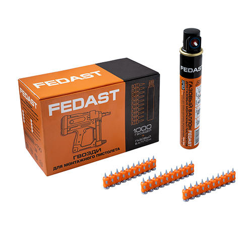 3.0*19мм Гвозди кованые Bullet point для монтаж.пистолета в компл.с газ.бал.165мм FEDAST (1000шт/уп)