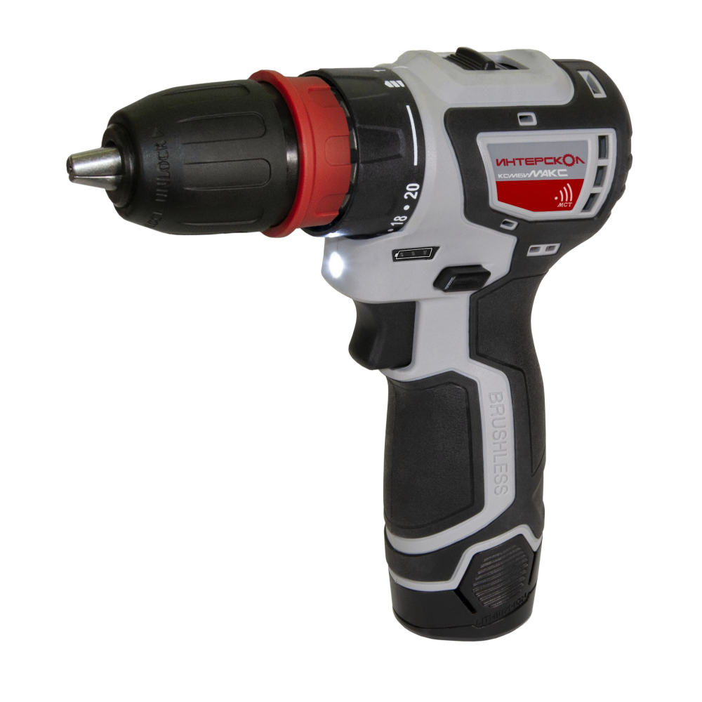  Бесщеточная профессиональная аккумуляторная дрель-шуруповерт ИНТЕРСКОЛ КомбиМАКС ДА-10/12В 36(без комплекта)
