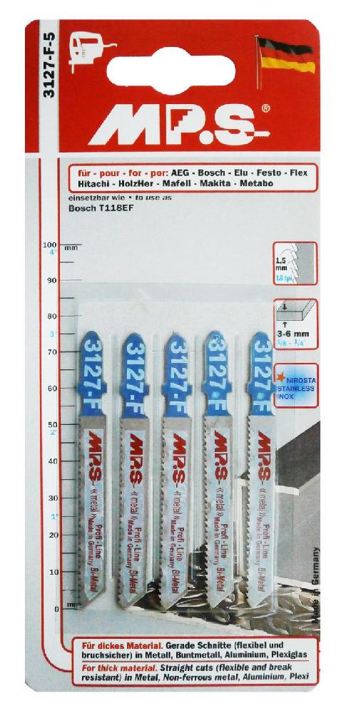  3127-F Пилки Bi-Metal 75*50*1,5- 18з/д (металл, оргстекло  h=2 -5 мм) MPS