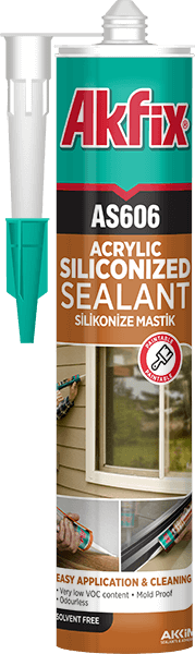 Akfix AS606 Силиконакриловый герметик, 310 мл.